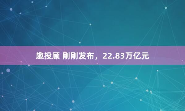 趣投顾 刚刚发布，22.83万亿元